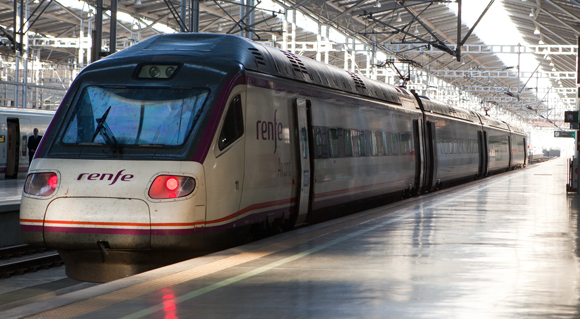 Trein op station Málaga