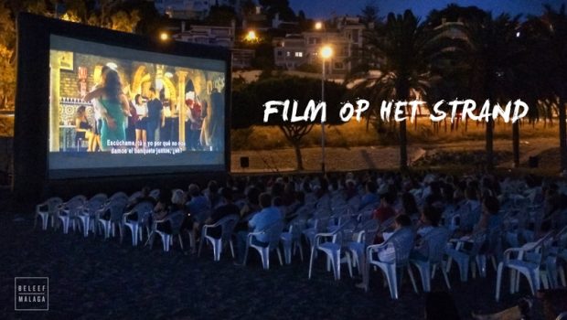 Film op het strand van Málaga