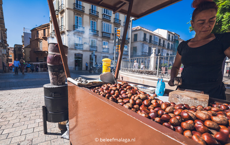 Kastanjes in Malaga Spanje