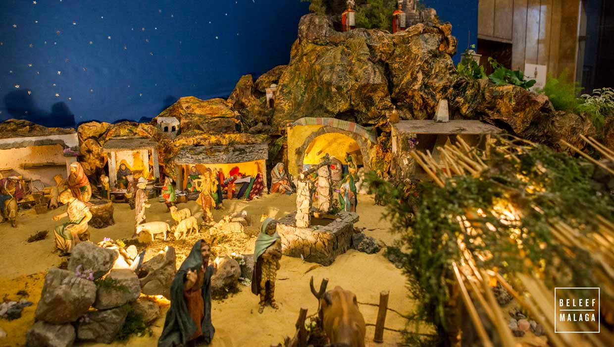 Plattegrond 10 kerststallen Málaga centrum