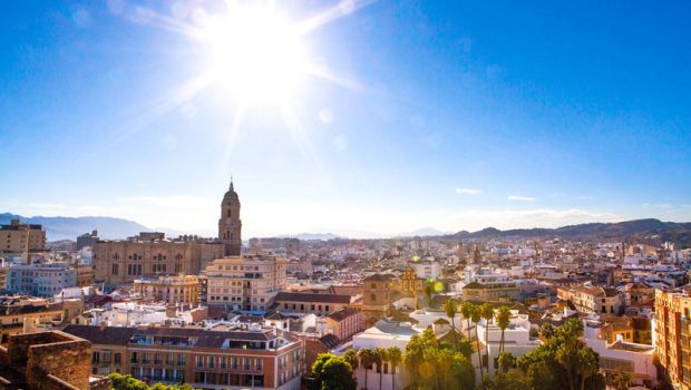 Malaga centrum uitzicht stad