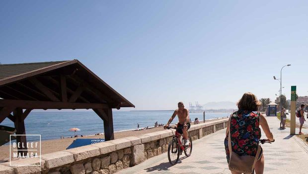 Malaga strand - fietsen stranden